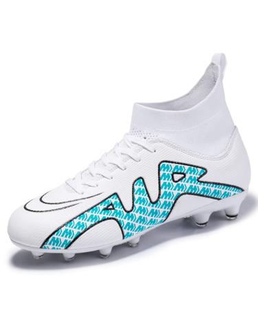 Ifikk high ankle men soccer shoes anti-slip TF/AG soccer shoes professional children training shoes outdoor grass stollen sneakers 36 EU AG 03