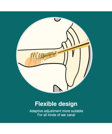 Gold Steel Ear Wax Picker - Earpick Wax Remover Curette for Ear Cleaning - Buy Online on SooperMarket.com