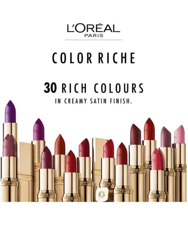 L'Or al Paris Color Riche Satin Smooth Lipstick Moisturising Pure Pigment Lip Colour With Omega 3 & Vitamin E 129 Montmarte Montmarte 129 1 count (Pack of 1) - Buy Online on SooperMarket.com