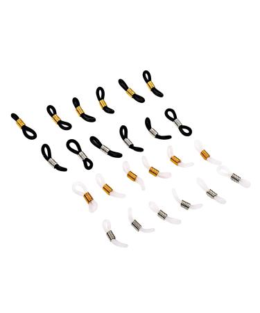 Eyeglass Chain Ends Adjustable Rubber Ends Connectors Anti-Slip Strap Holder Chain Loops for Eye Glasses (4 Colors  24 Pieces)