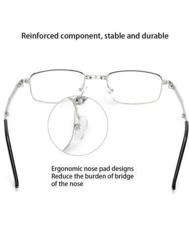 Filfeel Foldable Reading Glasses - High-Resolution Visual Fatigue Relief for Seniors | Presbyopic Glasses with Bag - Buy Online on SooperMarket.com