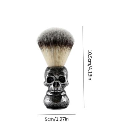 Buy Silver Hair Shaving Brush | Soft Skull Beard Grooming Tool for Precision Shaving - Buy Online on SooperMarket.com