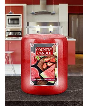 Strawberry Watermelon Large Scented Candle - 23oz 2-Wick Glass Candle by Country Candle | Shop Internationally - Buy Online on SooperMarket.com