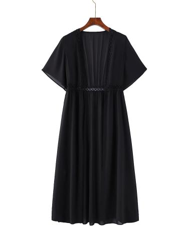 TUNUSKAT Women's Summer Kimono Cardigan | Lightweight Swimsuit Coverup | Open Front Solid Flowy Beach Top | XX-Large - Buy Online on SooperMarket.com