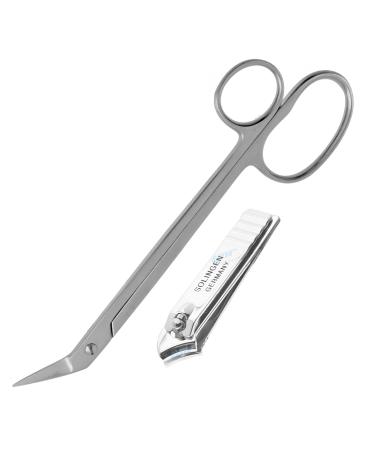 YNR Toe Nail Scissors + Clippers Extra Long Reach Handle Kelly Scissors Surgical Stainless Steel Pedicure Chiropody CE