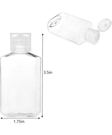 60 Pack 2 oz Clear PET Travel Bottles with Flip Top Caps - Portable Refillable Containers for Hand Sanitizer, Shampoo, Lotion - Travel Size Toiletry Bottles - Buy Online on SooperMarket.com