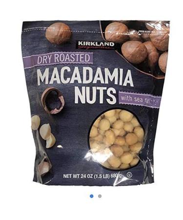 Kirkland Dry Roasted Macadamia Nuts with Sea Salt 680g (1.5 LB) 1.5 Pound (Pack of 1)