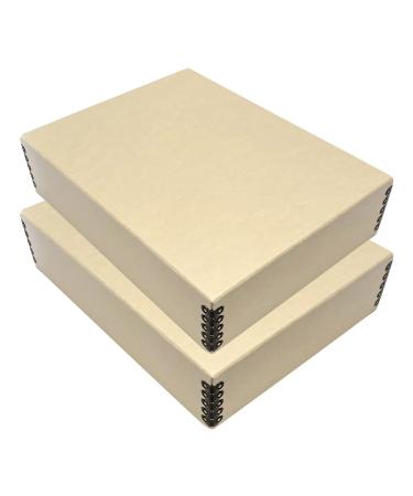 Lineco 9x12 Tan Color Museum Archival Storage Box Drop Front Design. Acid-Free with Metal Edge. Protects Picture Longevity organize Photos Documents Crafts Diy Pack of 2 9x12 (Pack of 2) Tan