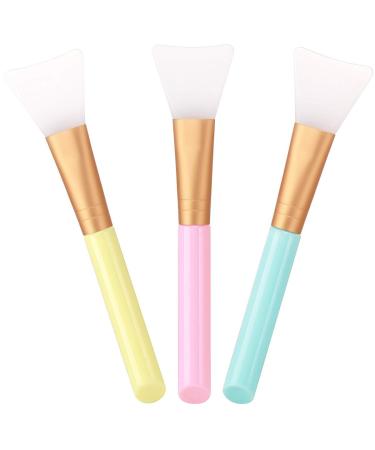 Akstore 3PCS Silicone Face Mask Brush Mask Beauty Tool Soft Silicone Facial Mud Mask Applicator Brush Hairless Body Lotion And Body Butter Applicator Tools (White)
