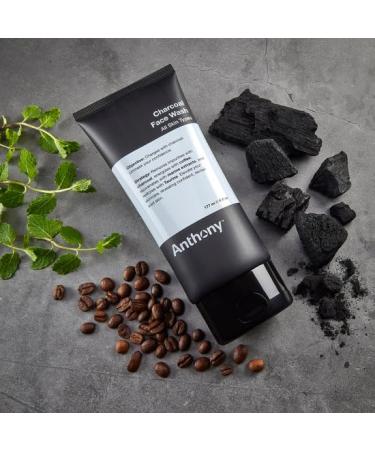 Anthony Charcoal Face Wash for Men - Detox Energize & Rejuvenate | Sulfate & Paraben-Free with Coffea Arabica & Marine Extracts | 6 Fl Oz - International Shipping Available - Buy Online on SooperMarket.com