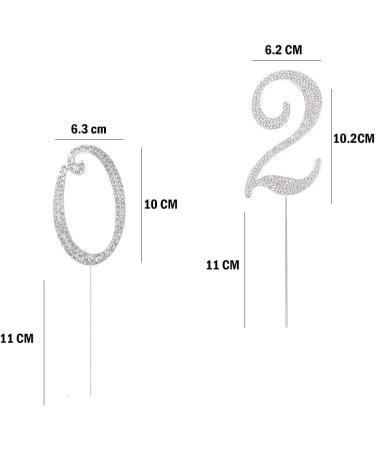 ENSTAB 0-9 Silver Rhinestone Cake Topper | Happy Birthday & Anniversary Cake Decoration | International Shipping - Buy Online on SooperMarket.com