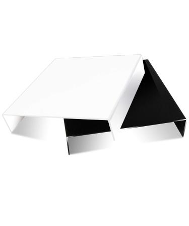 Julius Studio 2 Pcs 9.5 x 9.5 Inch Tabletop Acrylic Reflective Display Black & White for Product Photography, JSAG373
