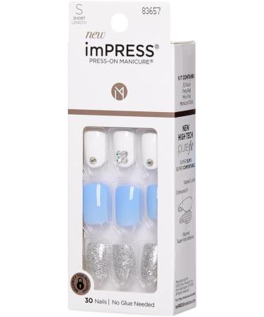 KISS imPRESS Press-On Manicure I'd Rather Be Short Length Square with PureFit Technology Includes Prep Pad Mini File Cuticle Stick and 30 Fake Nails - Buy Online on SooperMarket.com
