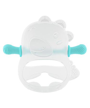 bybeleca Baby Teething Toy: Silicone Hand Teether for Infants 0-12 Months - Anti-Drop Dinosaur Chew Toy (Blue) with Case - Buy Online on SooperMarket.com