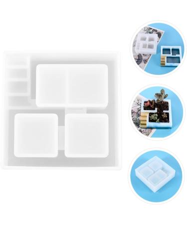 Operitacx 3pcs Box Pot Mold Silicone Molds Gypsum Resin Pot Pot Making Mold Epoxy Resin Crystal Whitex3pcs 10.6X10.6X3.3CMx3pcs - Buy Online on SooperMarket.com