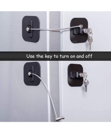 Childproof Refrigerator Lock - Fridge and Freezer Security with Keys (Black, 1 Pack) - Buy Online on SooperMarket.com