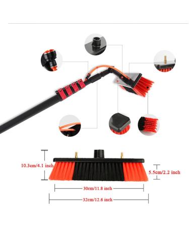 Water Fed Pole Kit Car Window Glass Cleaning Brush Lightweight Outdoor Washing Equipment with Adjustable Pole and 20m Hose 55cm Brush Head 8M/27FT - Buy Online on SooperMarket.com