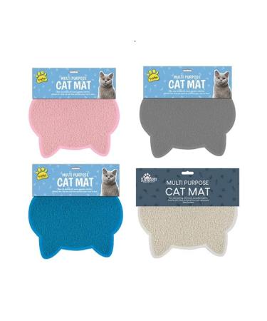 All Purpose Cat Feeding Bowl Mat Non-slip Food Placement Kitten Water Dish Pad Blue