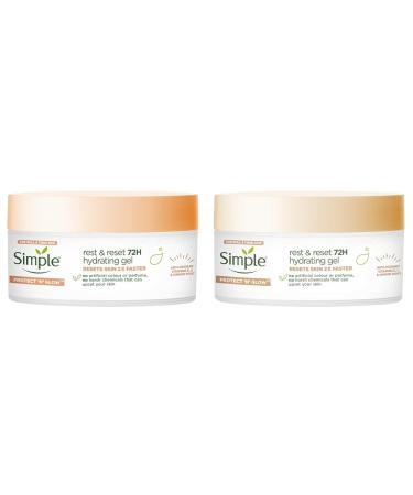 Simple Protect 'N' Glow Rest and Reset 72h Hydrating Gel cruelty-free vegan moisturiser to enhance glowing skin 50 ml (Pack of 2) 50 ml (Pack of 2) Hydrating Gel