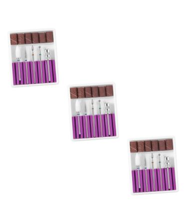 POPETPOP 3 Sets Nail Polish Accessories Nail Drill Tool Ceramic Nail Bits Drill Bits for Nails Electric Nail File Drill Bits Nail Art Equipment Cuticle Drill Bit Ceramics Purple Acrylic 6.5x5.5cmx3pcs Purplex3pcs
