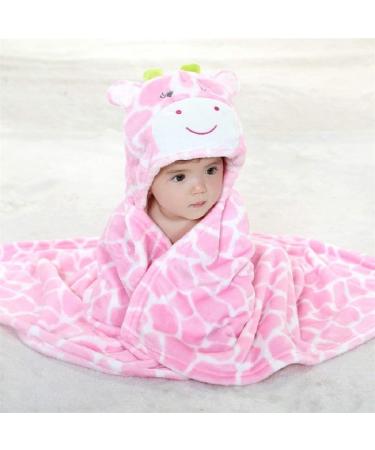 Gneliwm Baby Hooded Blanket Swaddle Wrap | Soft Plush Towel for Newborns & Infants | Cute Pink Design - Buy Online on SooperMarket.com