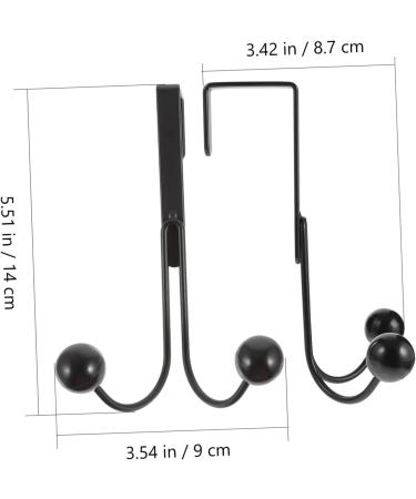NAMOARLY 2pcs Double Hook Wall Mounted Clothes Rack Door Clothes Hangers Punch- Hook Back Door Nail 14x9cm Black - Buy Online on SooperMarket.com