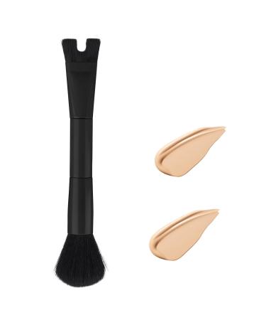 Nose Makeup Brush Nose Contour Brush U-shaped Double Ended Nose Sculpting Brush Precise 2 in 1 Puffy Makeup Brush for Blush Highlight Easy Contour Beginners Professional (All Black)