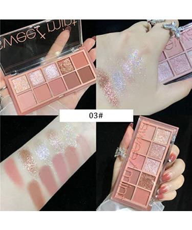 Go Ho 10 Colors Eyeshadow Palette - Matte & Glitter Makeup, Pink Eye Shadow Shades - Waterproof High Pigment Formula - Rose Pink Style - Buy Online on SooperMarket.com