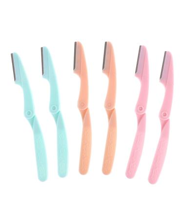 Frcolor 6pcs Eyebrow Razor Shaper Cheek Facial Hair Removers Trimmer for Women Ladies