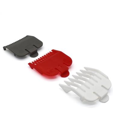 3 Pieces Professional Hair Clipper Attachment Guide Combs Color-Coded Gurad Combs fits for Most Wahl Standard Full-Sized Hair Clippers(1.5/3/4.5mm Gray/Red/White)
