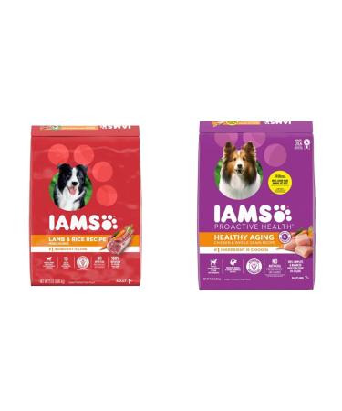 IAMS Proactive Health Dog Food Dry | Minichunks Adult Lamb & Rice 6.5kg + Mature (7+) Original 6.8kg 6.8 kg (Pack of 1) Dog Food + Dog Food 6.8kg