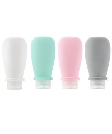 Roseflower 4 pieces silicone travel bottles 90ml of leak -proof portable travel containers BPA -free - TSA approved portable travel accessories for shampoo lotion rinsing shower gel #3