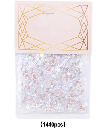 Dajidafu 1440 Pieces Semicircle Glass Crystal Set Flat Back Personalized 3D Tips Decoration Nail Art Rhinestones Wedding Dress Transparent - Buy Online on SooperMarket.com
