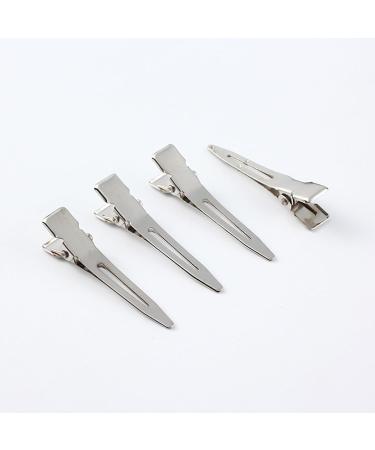 JEKUGOT 60 Pieces Metal Duck Billed Hair Clips Silver Hairdressing Single Prong Curl Clips with Storage Box Alligator Clips Hair Pins for DIY Making Hair Bows Hair Accessory Hair Extensions - Buy Online on SooperMarket.com