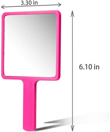 2PCS Rose Red Handheld Mirrors with Handle for Travel and Cosmetic Use - Buy Online on SooperMarket.com