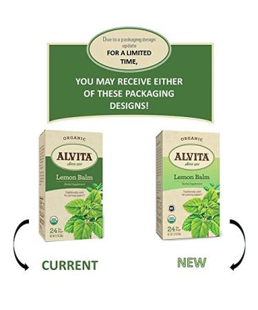 Alvita Organic Lemon Balm Herbal Tea - 24 Premium Tea Bags for Lemony Flavor & Aroma - Buy Online on SooperMarket.com