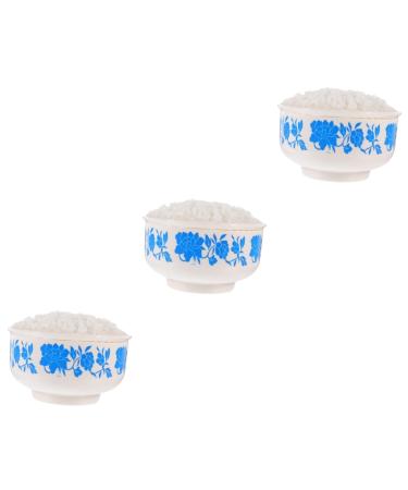 TOYANDONA 3pcs Simulated Rice Food Toys Models Decorative Cooked Rice Prop Simulated Cooked Rice Steamed Rice Model Simulation Cooked Rice Plastic Decor Fake Rice Ornaments Pvc Artificial 12.50X12.50X8.50CMx3pcs 1