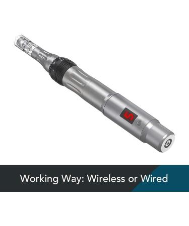 Derma Pen Hair Beard Growth INCELLICE Microneedling Pen 0.25-2.0mm Adjustable 5 Speeds Wireless Use Professional Electric Beauty Pen for Face Skin Care with 2 Replacement Cartridges and USB Charger Dermapen P40-Gery - Buy Online on SooperMarket.com