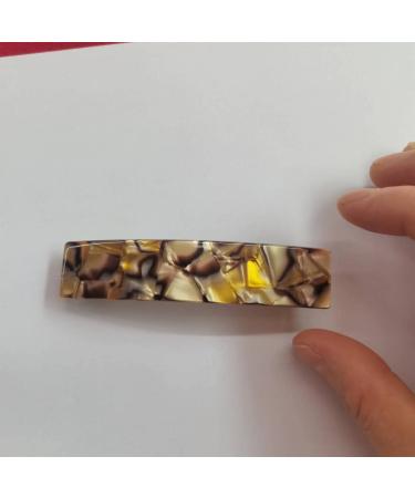 CARAVAN Hand Made Barrette Onyx Color 3.5" Of Celluloid Acetate Material