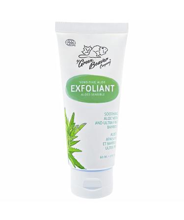 Green Beaver Aloe Exfoliant, Natural Facial Scrub, Aloe Vera & Bamboo Exfoliator for Sensitive Skin Natural Exfoliant