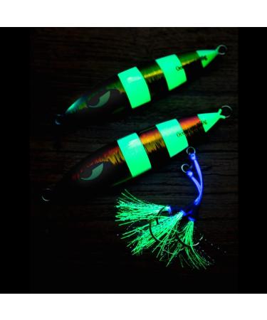 Ocean Cat Slow Fall Pitch Fishing Lure Set - 1PC Sinking Lead Metal Flat Jigs with Hooks | 100g | Ideal for Saltwater Jigging - Buy Online on SooperMarket.com
