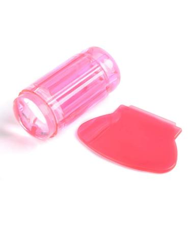 Nail Art Stamper Silikon Nagellack Transfer Stamper und Schaber Set DIY Polish Manicure Tool(rot) Transparent