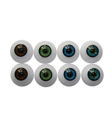 DoubleWood Halloween Eyeballs 4 Pairs of 4 Colors 24mm Half Round Realistic Acrylic Eyes for Halloween Props  Masks  Dolls or Bears Craft Plastic Eyeballs (24mm)