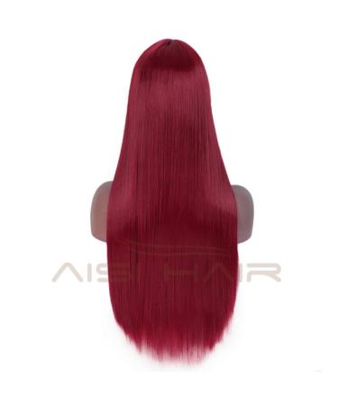 HBINGBING Long Straight Red Lace Front Wig for Women | Natural Look Middle Part Synthetic Hair - Buy Online on SooperMarket.com