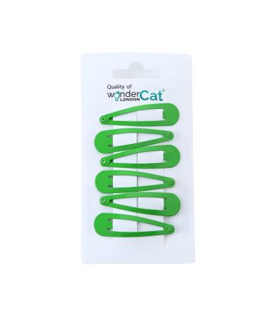 6 PCS Metal Snap Hair clips Snap Pins Hair Grip 5CM Long (Green)
