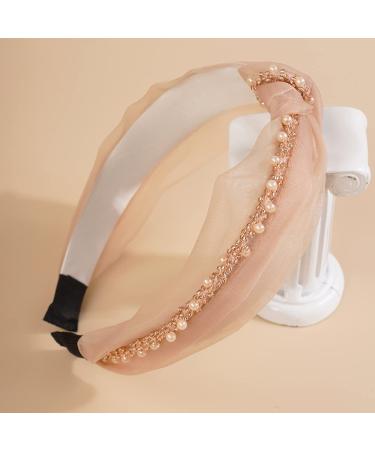 Wiwpar Beaded Knotted Headband - Khaki Boho Hair Accessories - Buy Online on SooperMarket.com