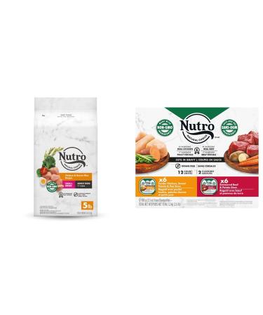 NUTRO NATURAL CHOICE Small Breed Adult Dry Dog Food + NUTRO Wet Dog Food Cuts in Gravy Bundle Small Adult + Dog Food 12x100g Chicken 2.27 kg (Pack of 1)
