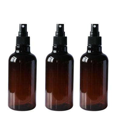 3 pieces 250 ml 8.8 ounce empty refillable brown plastic fine fog sprayer bottle with black sprinkler and clear lid perfume pure Dew jar pot atomizer cosmetics container