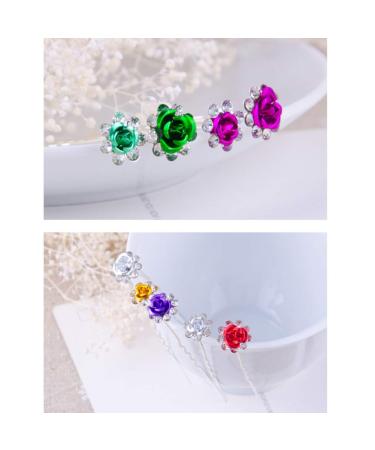 Frcolor 20pcs Wedding Bridal Rhinestone Hairpins | Beautiful Purple Crystal Flower Hair Accessories - Buy Online on SooperMarket.com