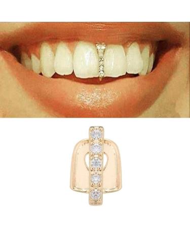 Hip Hop Teeth Gap Crystal Grills Punk Teeth Caps Cosplay Party Tooth Rapper Funny Jewelry Gift Gold - Buy Online on SooperMarket.com